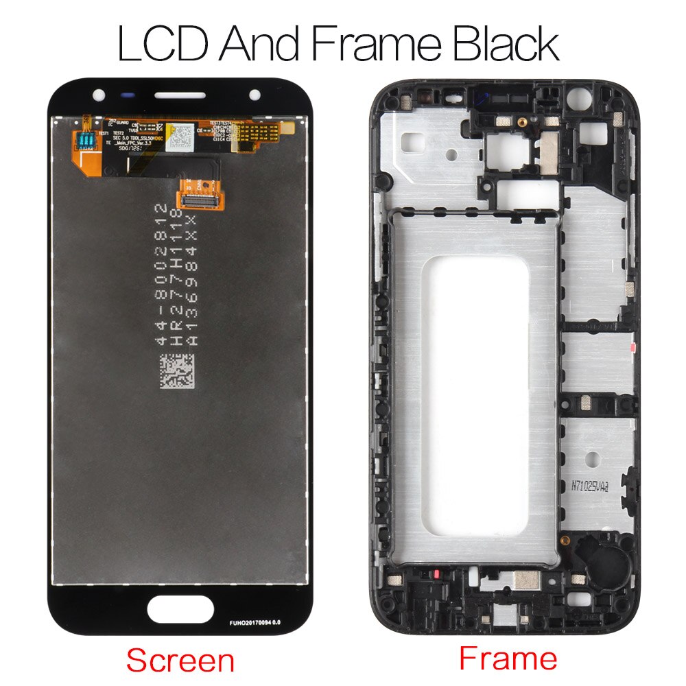 AMOLED LCD Screen for Samsung Galaxy J3 Pro J330F J330FN - 5.0 inch Display with Touch Digitizer: LCD And Frame Black