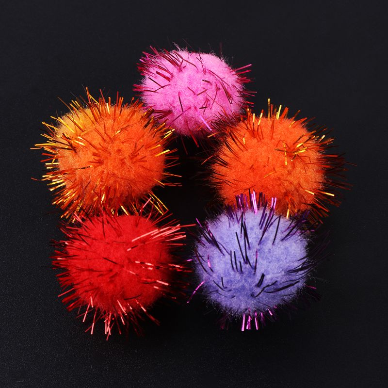 100Pcs 25Mm Mini Pluizige Zachte Pom Poms Pompoms Glitter Bal Handgemaakte Kinderen Speelgoed Diy Naaien Craft Supplies Gemengde kleur 203E