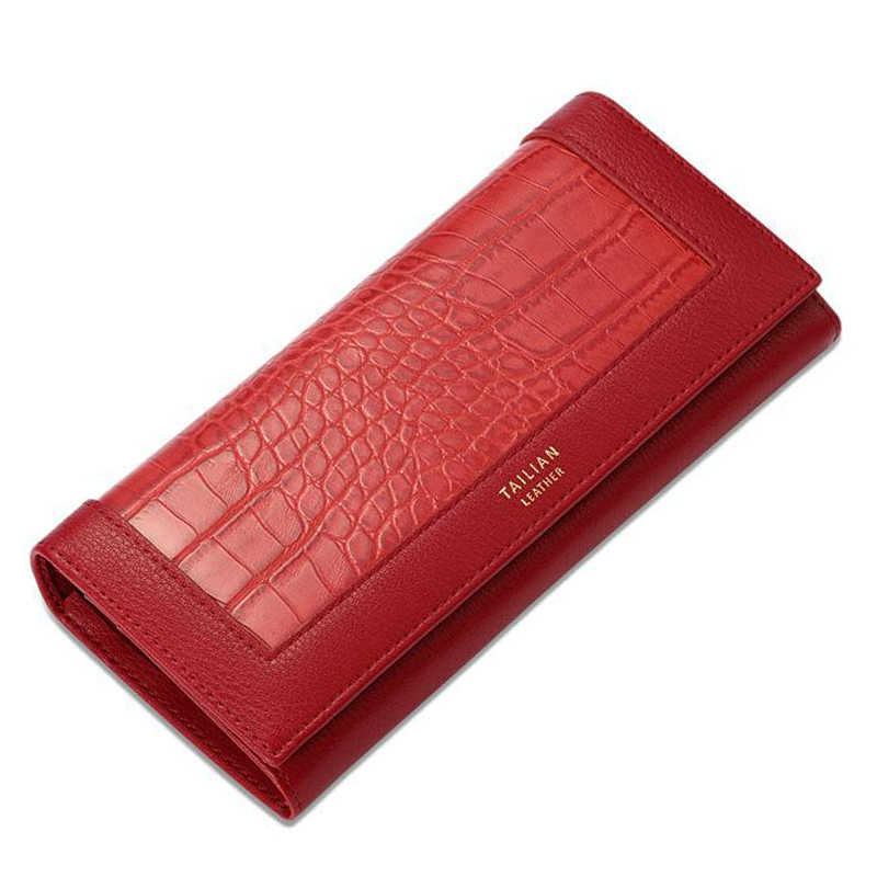 Women's Multifunction Luxury Wallets Long Wallet Female Leather Purse ID Card Holder Women Purses Ladies Clutch Phone Bag Purse: Red