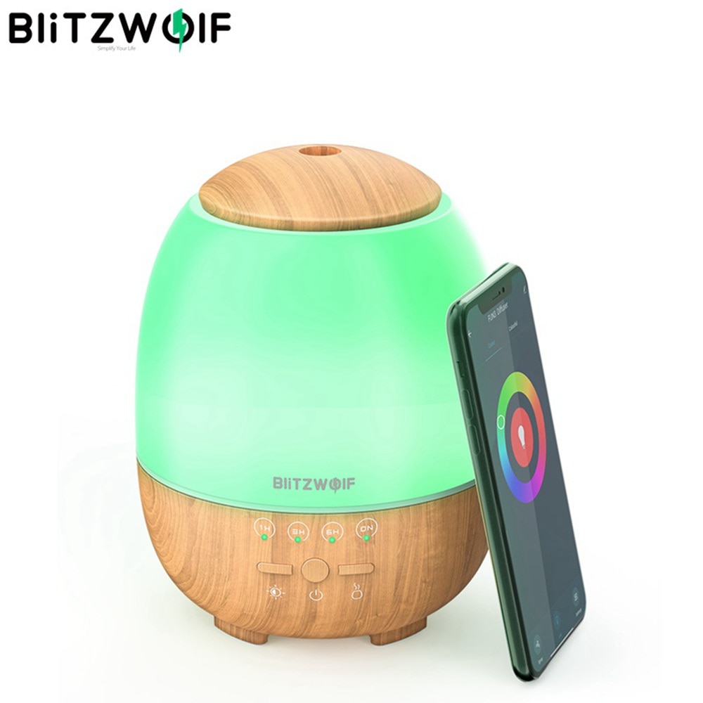 Blitzwolf BW-FUN3 Wifi Essentiële Olie Diffuser Ultrasone Aromatherapie Luchtbevochtiger App Controle Home Control 7 Kleurrijke Licht