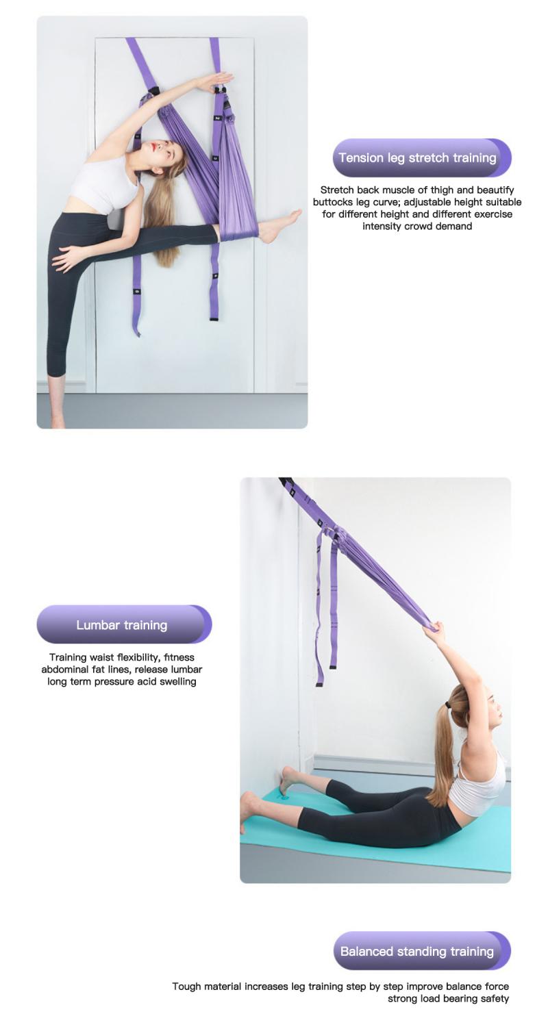 Aerial Yoga Hammock Swing Sling Home Gym Elastic Hanging Belt Trapeze Anti-Gravity Yoga Inversion Traction Device Multifunction