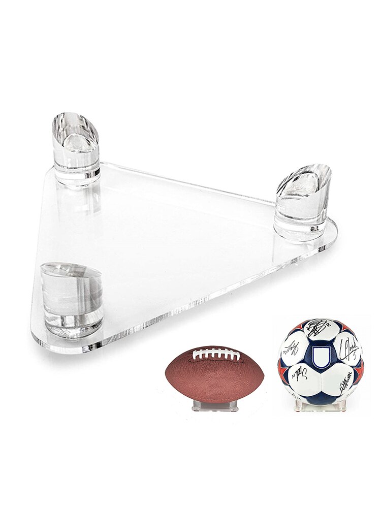 Deluxe Acrylic Ball Stand Acrylic Triangle Display Stand Holder For Footballs Basketballs Volleyball