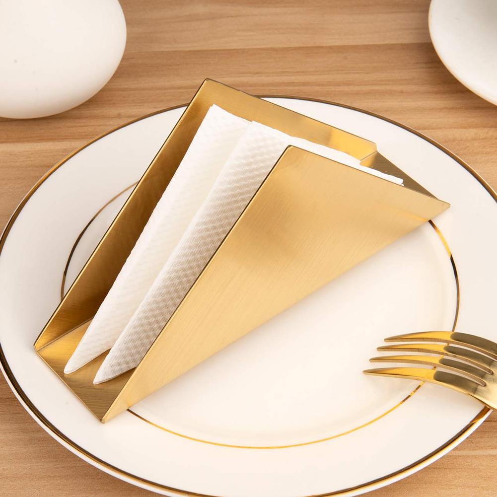 Stainless Steel Triangle Napkin Holder Restaurant Hotel Table Storage Decor Kitchen Accessories Napkin Tissue Holder Dispenser