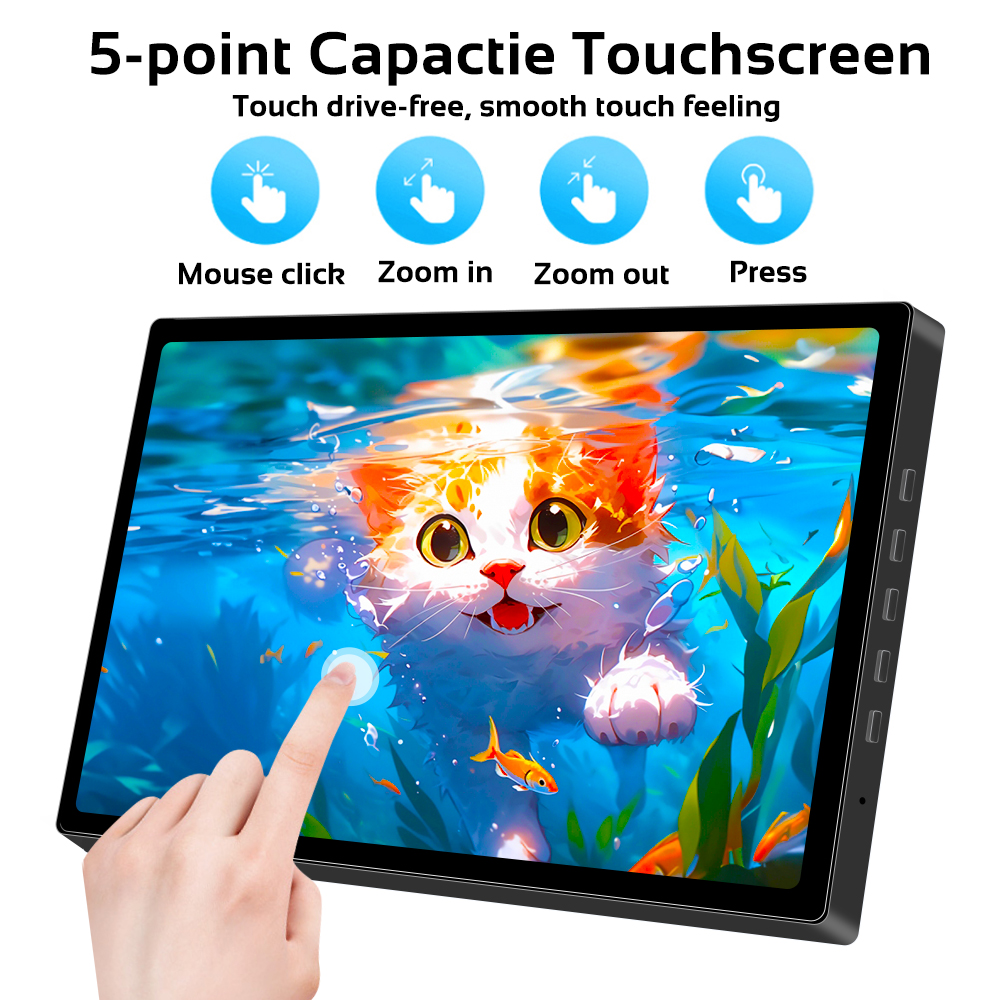 8 Inch Draagbare Monitor 800*480 Tft Touchscreen Lcd-Scherm Voor Raspberry Pi Windows Hdmi-Compatibel