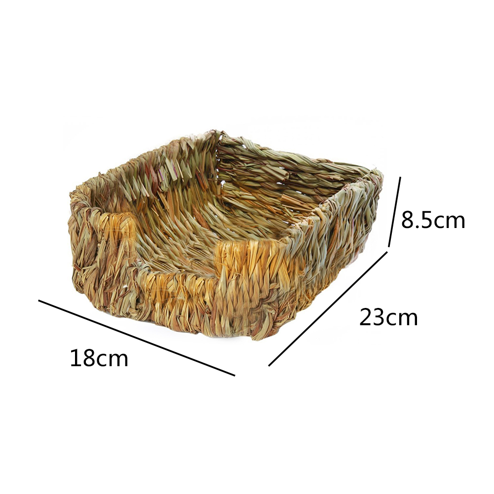 Woven Small Pet Rabbit Hamster Guinea Cage Grass Nest House Chew Toy Bed Mat