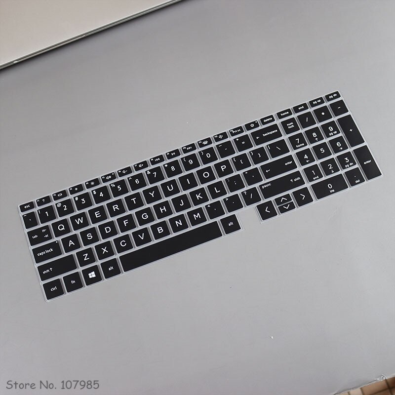 Cubierta protectora de silicona para teclado HP Envy 17, 17,3, , con lector de huellas dactilares, 17t, 17M-ch0013dx, 17-cg: Black