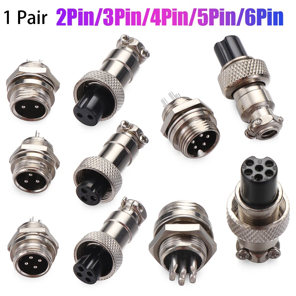 1 Paar Universele GX12 2/3/4/5/6 Pin Mannelijke Vrouwelijke 12Mm Luchtvaart Socket Plug Draad panel Connector Auto Accessoires