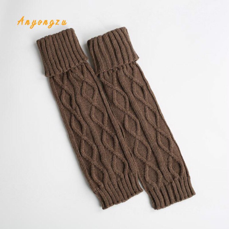 Gestrickte Wolle Thermische Schutz Bein Lange Winter Füße Stapeln Leggings Wärmer Einfarbig Körper Wärmer Polainas