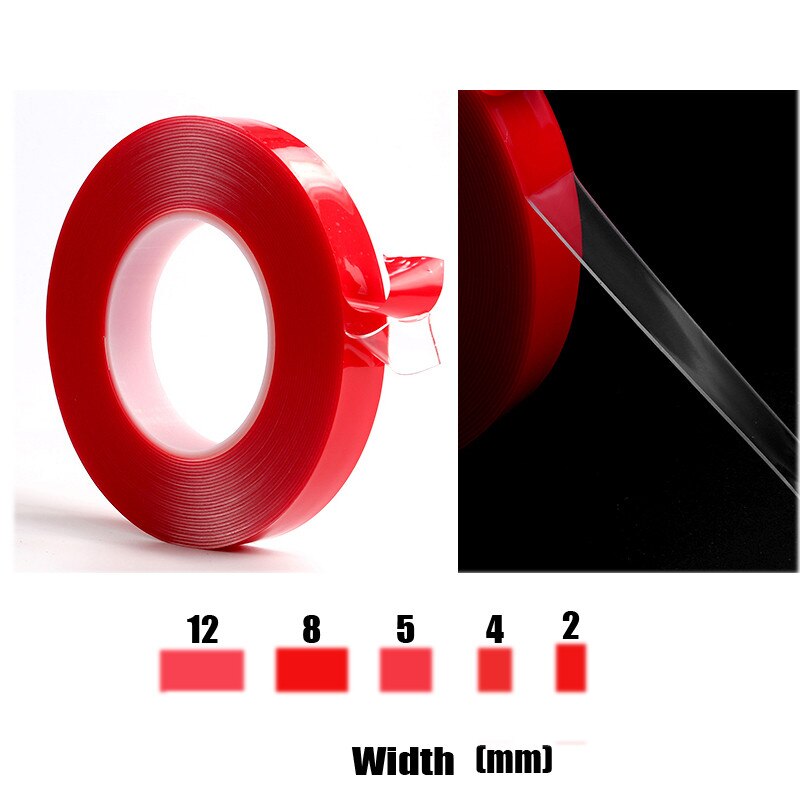 Acrylic Adhesive Clear Double Sided Tape 50 meters length 3mm Width Tapes Wedding Wall Decoration Sticker