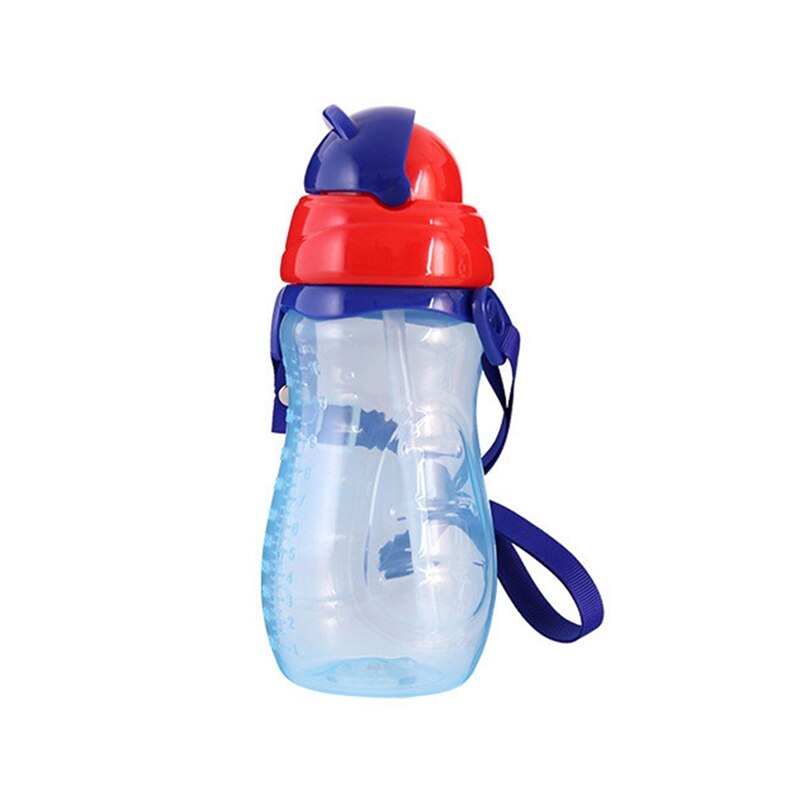 260ml/330ml kinderen school drinkbeker met handvat baby kinderen leren voeden drinkwater met rietje siliconen fles: Bl -1