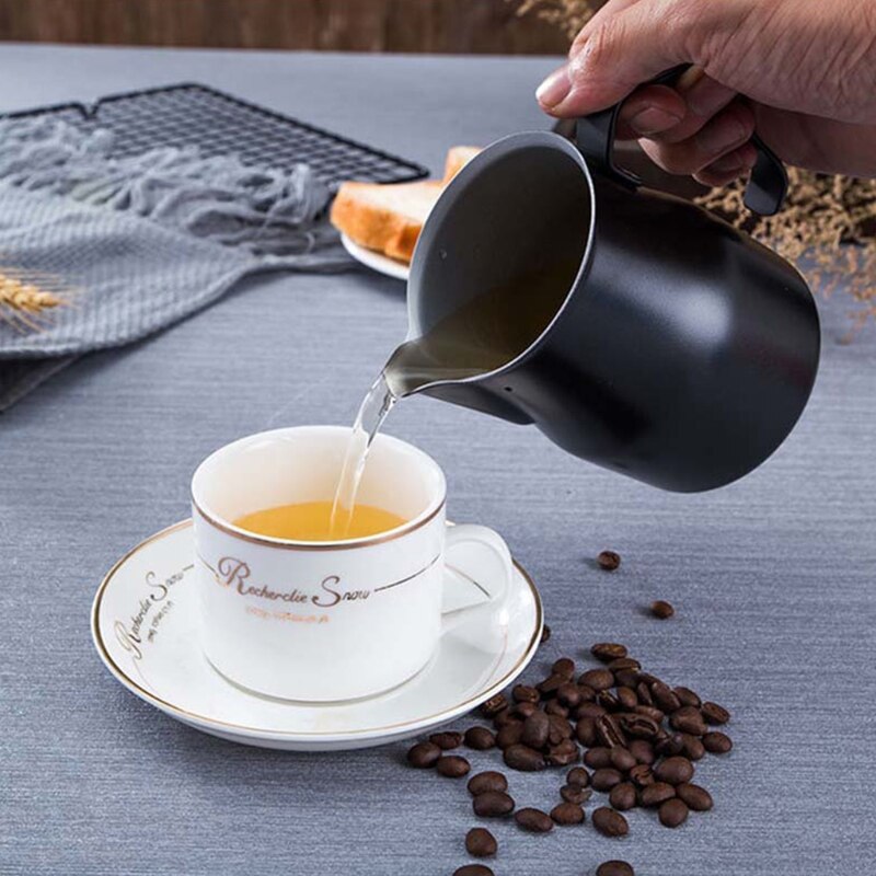 Milk Frothing Pitcher Jug - 12oz/350ML Stainless Steel Coffee Tools Cup Suitable for Espresso, Latte Art and Frothing
