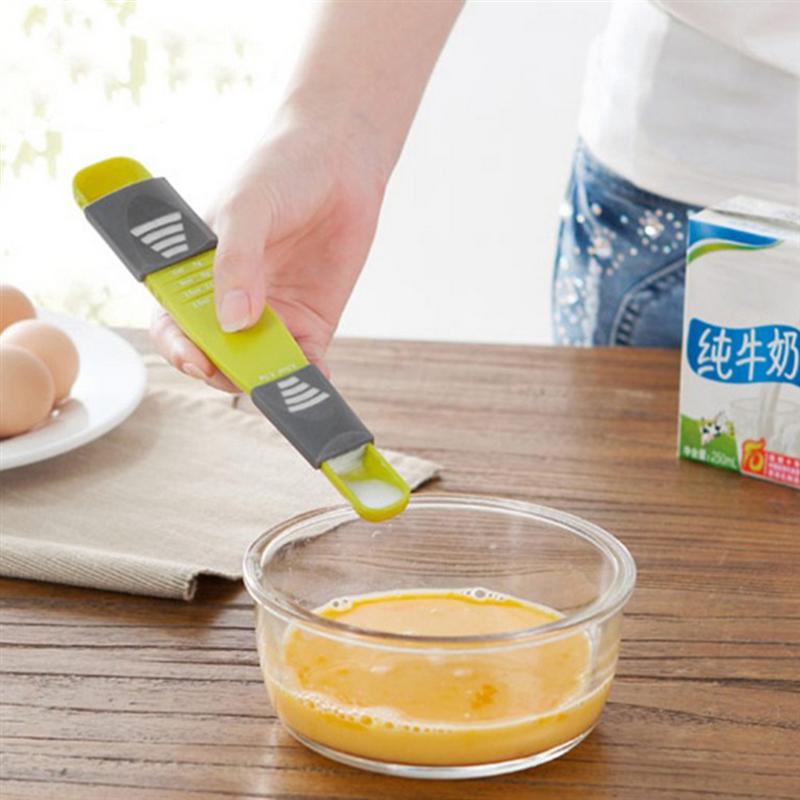 Adjustable Tablespoon Measuring Spoon Sliding Plastic Durable Baking Accessory Measuring Spoons Cooking Tools for Measuring