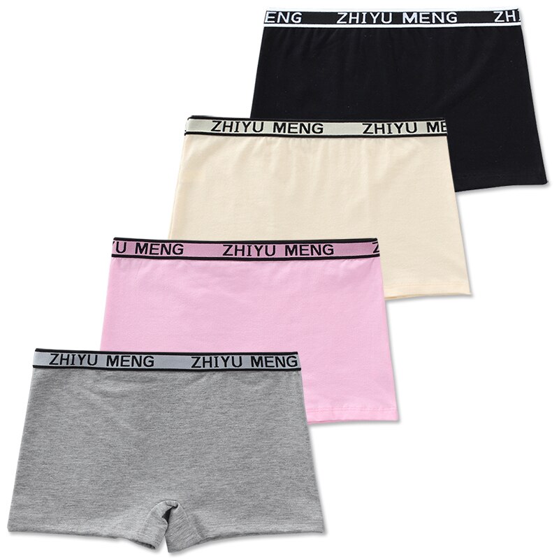 4 st/lot tjejer boxertrosor trosor underkläder kalsonger barn barn 9-16y leggings shorts i ren färg: Mång