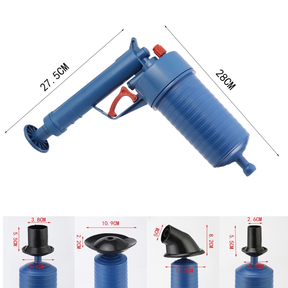 Home Sink Pipe Clog Remover High Pressure Air Drain Blaster Gun Pipe Cleaning Pump Sink Toilets Bathroom Kitchen Cleaner Kits