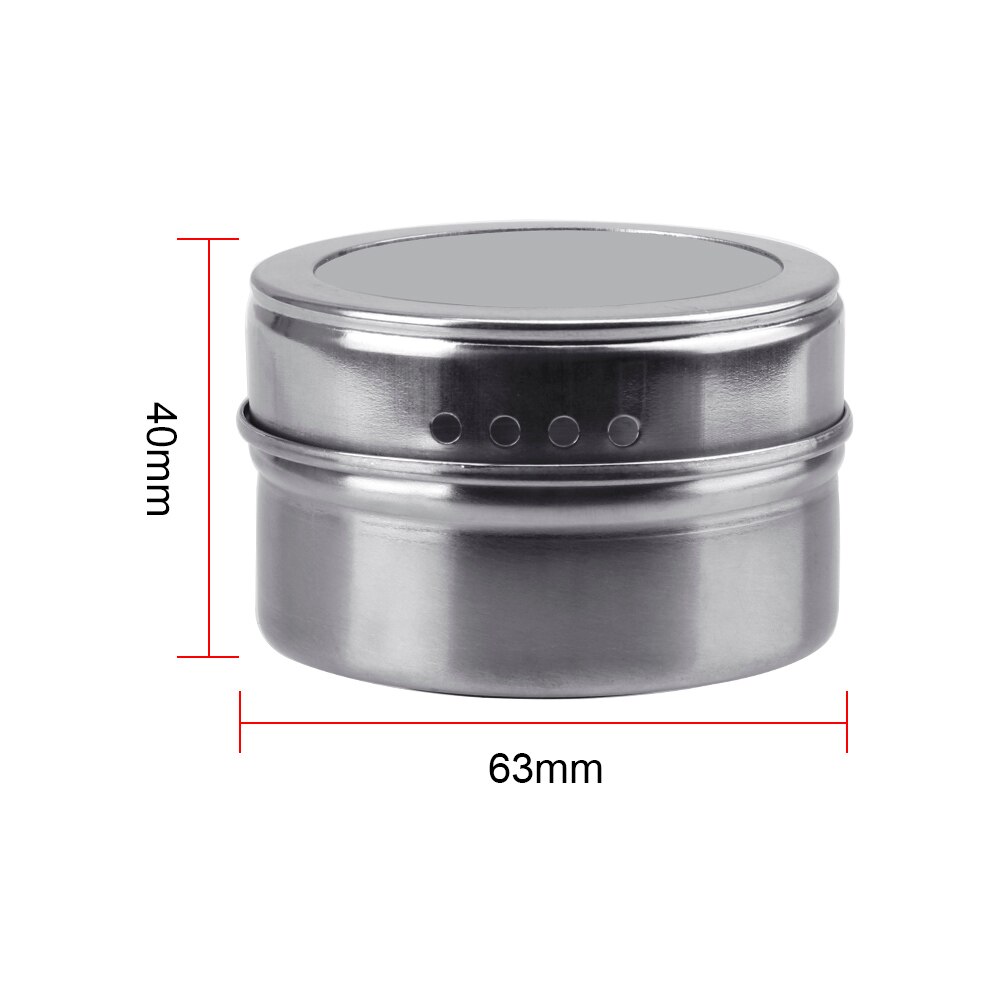 Magnetic Spice Jars Stainless Steel Spice Tins Spice Seasoning Containers With Spice Label