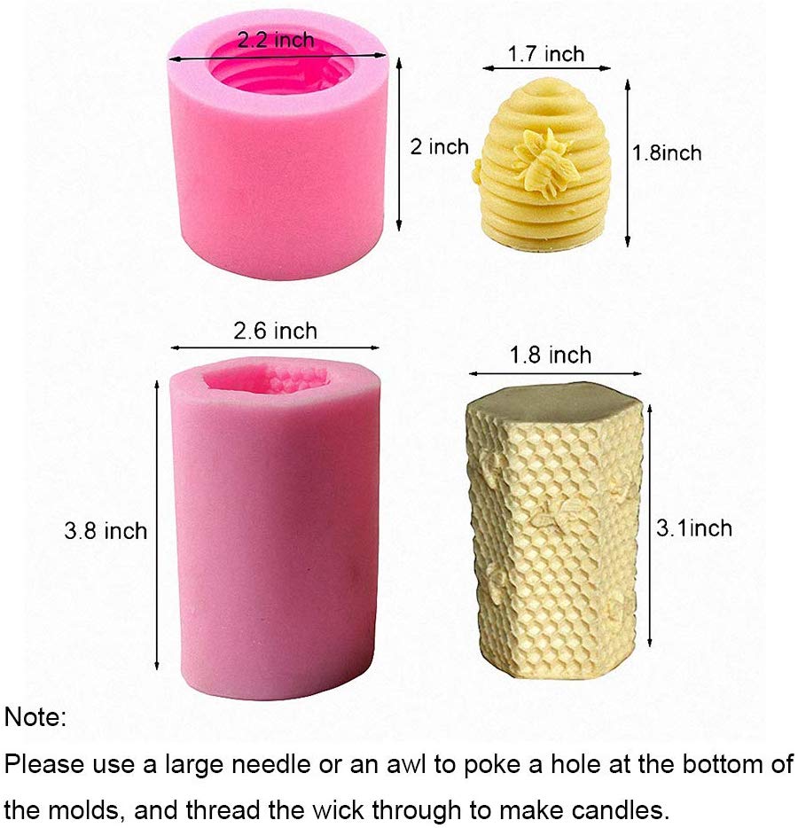 Silikone stearinlys forme 3d bi honeycomb bikubeforme til hjemmelavet bivoks sæbe farveblyant voks smelte bistader stearinlysfremstillingsudstyr