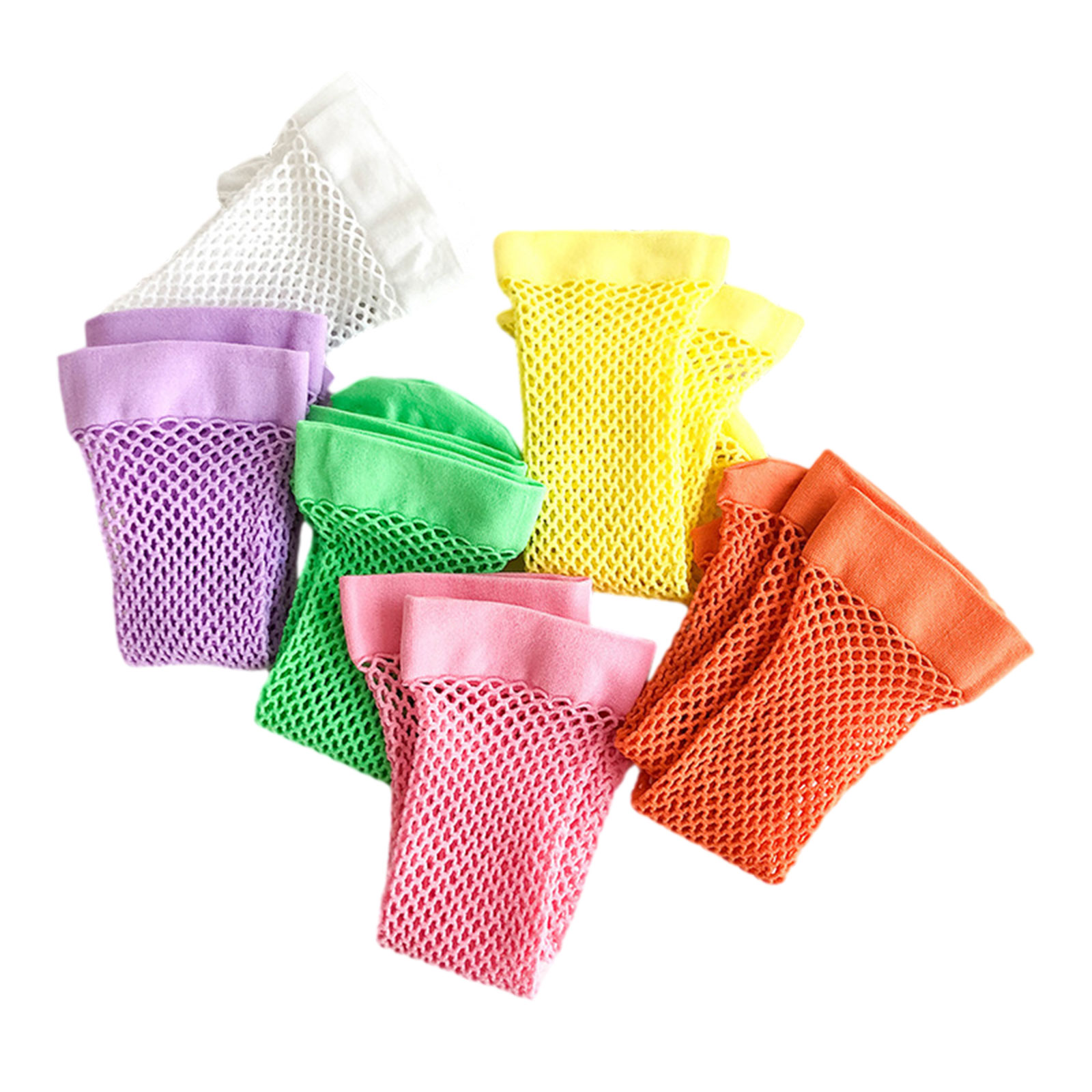 Citgeett Summer Kids Girls Stocking Solid Color Hollow Out Socks Long Socks for Spring Summer Suit 3-8Years