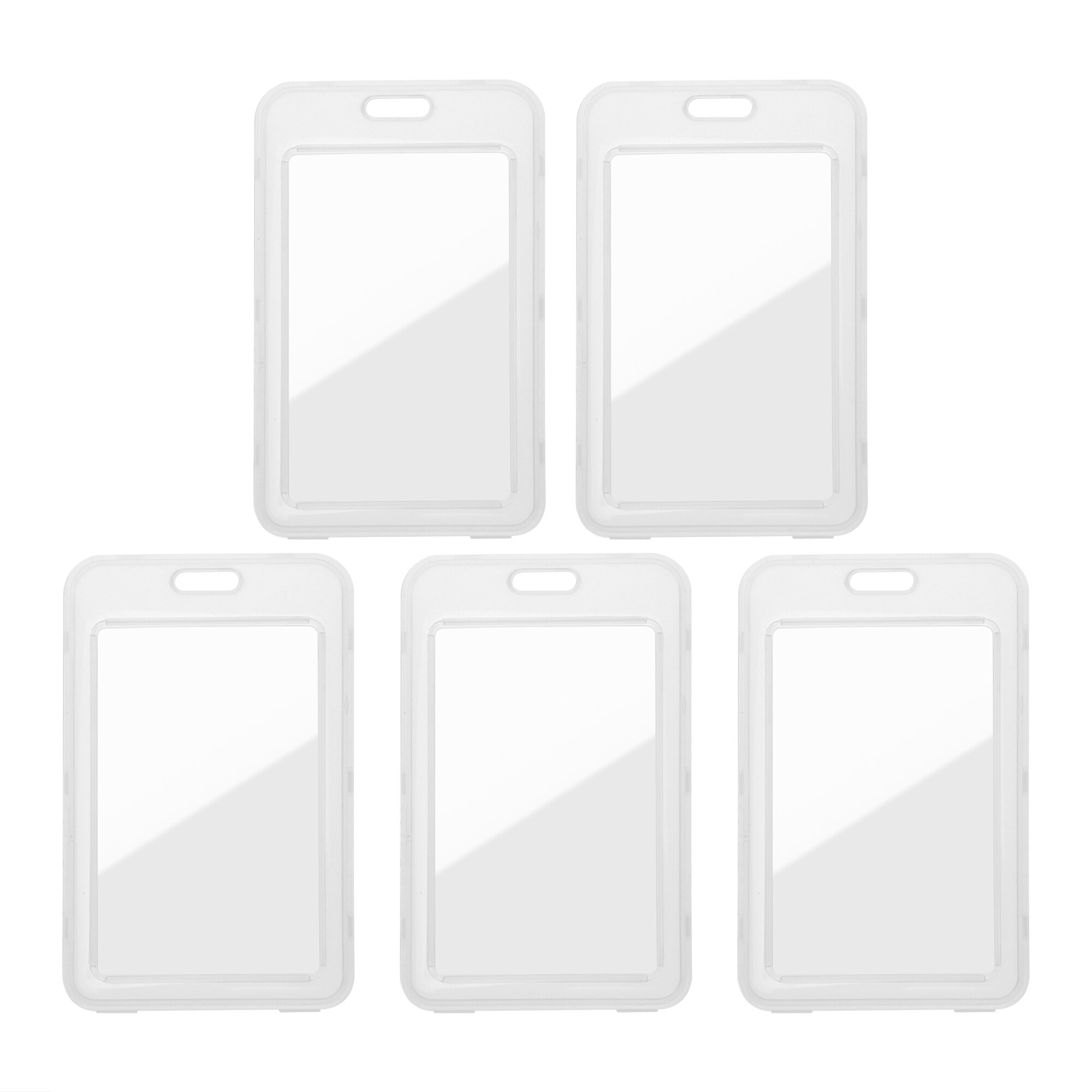 5 Pcs Transparante Pp Kaarthouder Met Gat Bank Bus Id Credit Storage Case Womem Mannen Kid Protector Cover Reizen 11*7Cm: Default Title