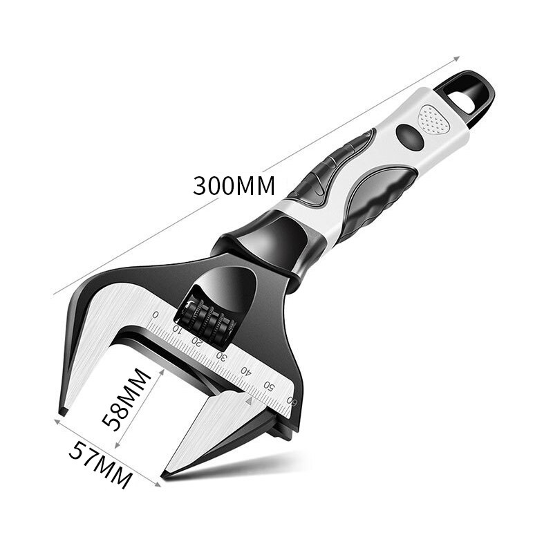 Adjustable Wrench Stainless Steel Wrench With Precise Handle And Measuring Scale Plumbing Repair Tool: 12 inch