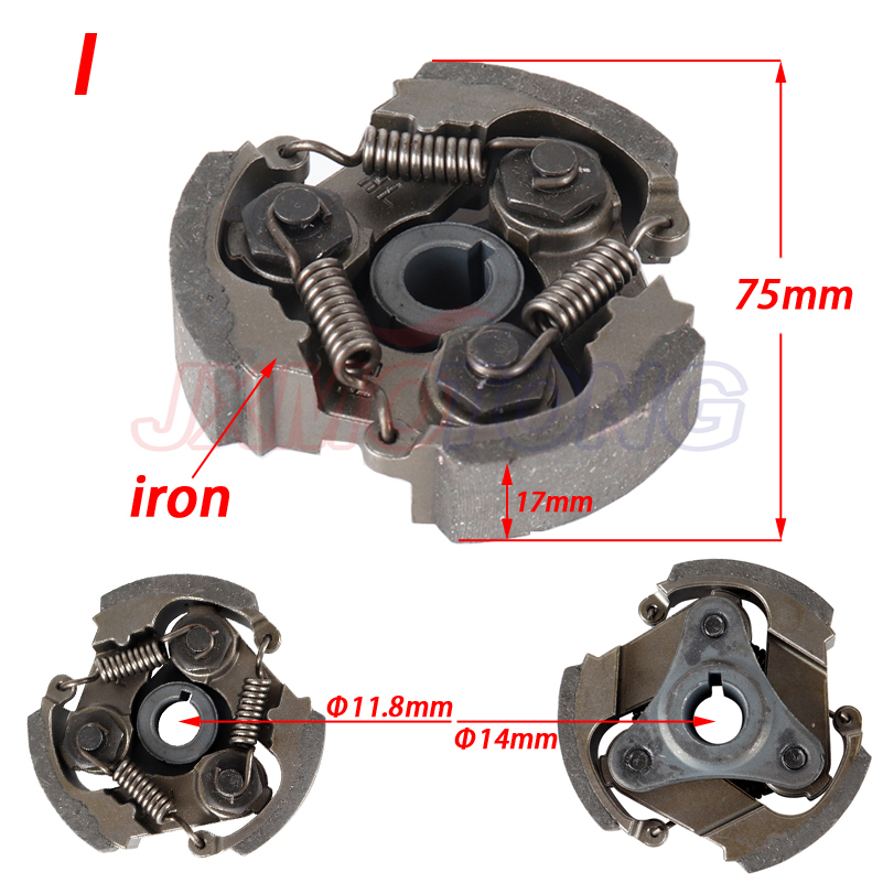 2 tiempos 47cc 49cc aluminio o hierro Minimoto embrague centrífugo aleación Mini Moto Dirt Bike Atv Quad 2 resorte de zapata 3 resorte de zapata: RED