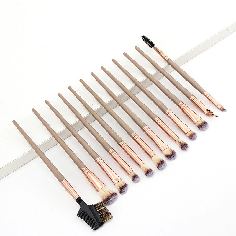 1-20 Stks/set Oogschaduw Blending Eyeliner Wimper Wenkbrauw Make Up Borstels Professionele Zachte Oogschaduw Borstels Make-Up Kwasten Tool: C-12pcs