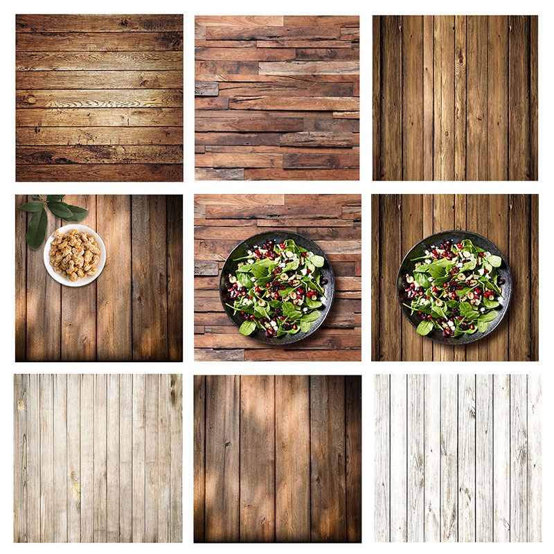 ALLOYSEED 60x60cm Retro Wood Board Texture Photography Background Backdrop For Photo Studio Video Photographic Backgrounds Props