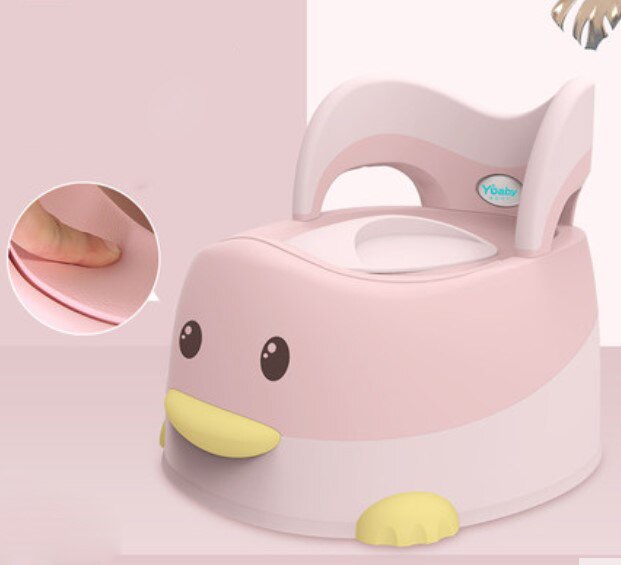 Baby Potty Toilet For Children Portable Pot Baby Potty Training Toilet Seat Comfortable Backrest Cartoon Cute Potty: PU pink