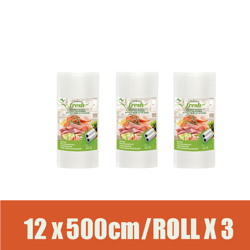 Vacuum Bags for Food Vacuum Sealer Food Fresh Long Keeping 12+15+20+25+28cm*500cm Rolls/Lot Bags for Vacuum Packer: 12x500cm 3PCS