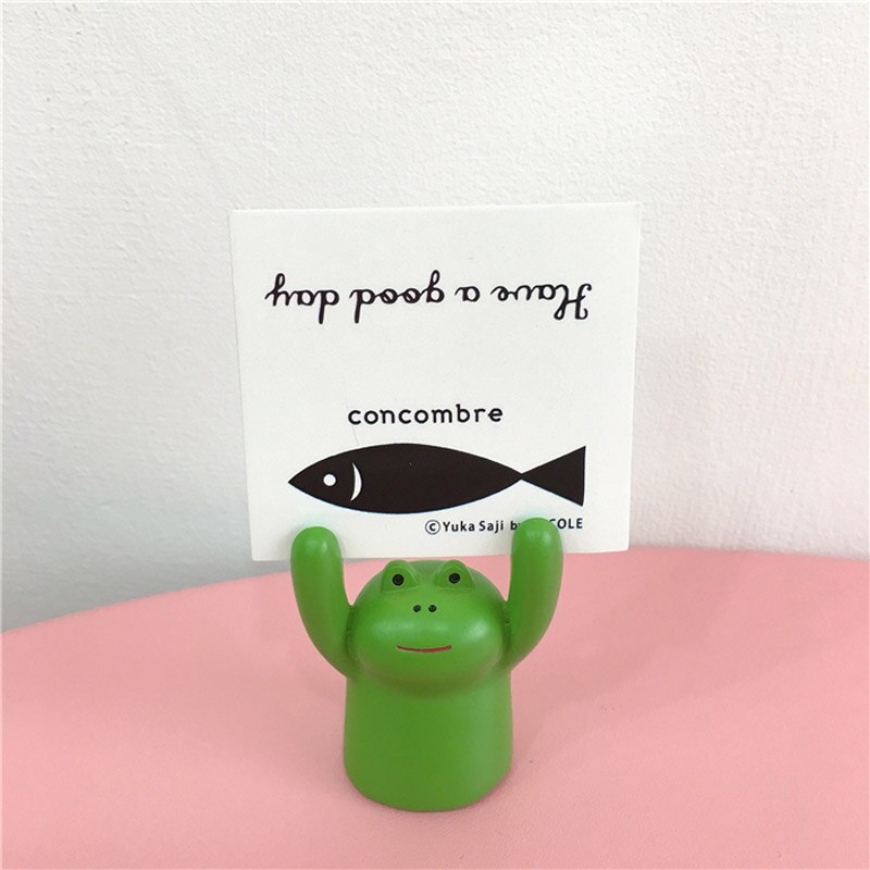 Photo de cochon Panda en forme de grenouille, joli accessoire de décoration, porte-Photo, bureau, école et maison, porte-cartes à clips: frog