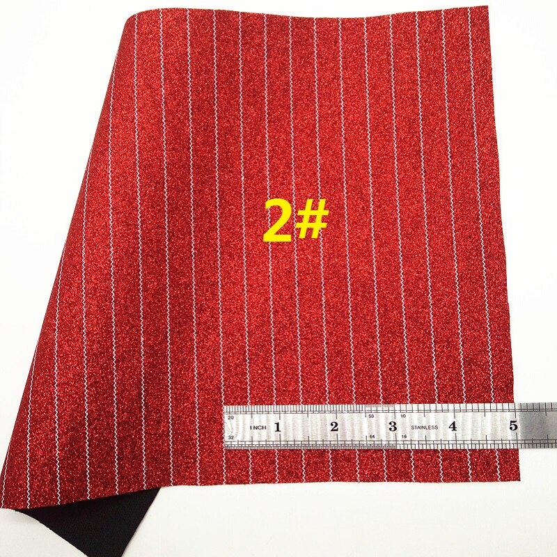 Rood glitterleer, sterrenstrepen bedrukt glitterleer, imitatielakstof voor strik  a4 21 x 29cm twinkling ming  km168