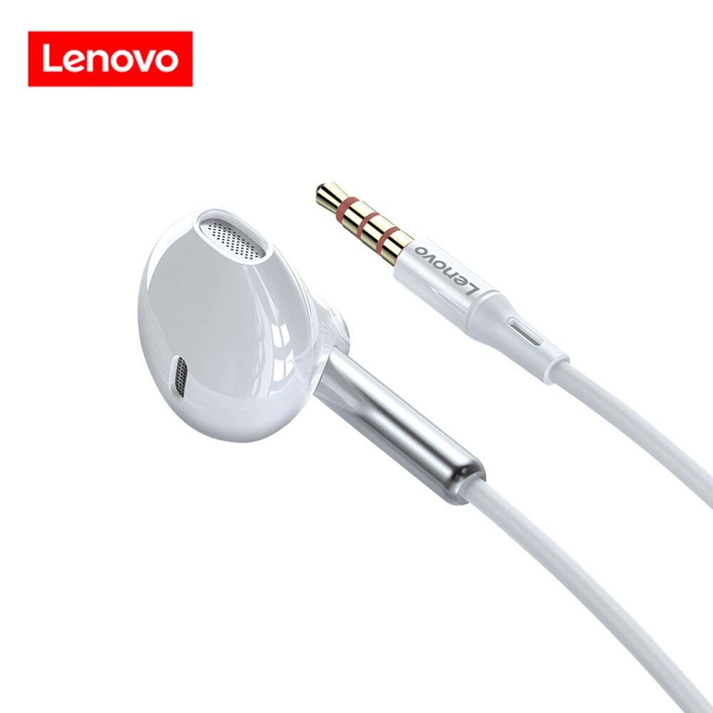 Lenovo XF06 3.5Mm Wired Hoofdtelefoon In-Ear Headset Stereo Muziek Oortelefoon Slimme Telefoon Oordopjes In-Line Controle met Microfoon