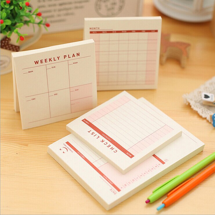 weekly planner book desktop schedule Monthly plan tear notebook summary memorandum To Do List Office School Supply stationery