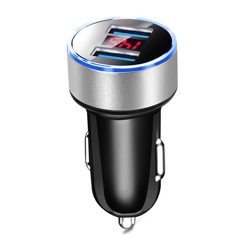 Car Charger With Lights Digital Display 3.1A 5V Auto Charger For Vehicle Charging In Red Digital Display