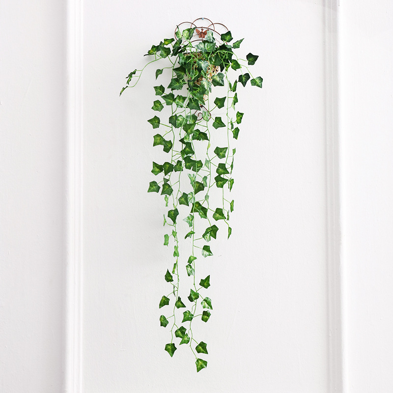 Balkon loft indretning grøn radise plante drue vedbend blad kunstig blomst væg hængende rattan vin krans diy dekoration krans: Sød kartoffel