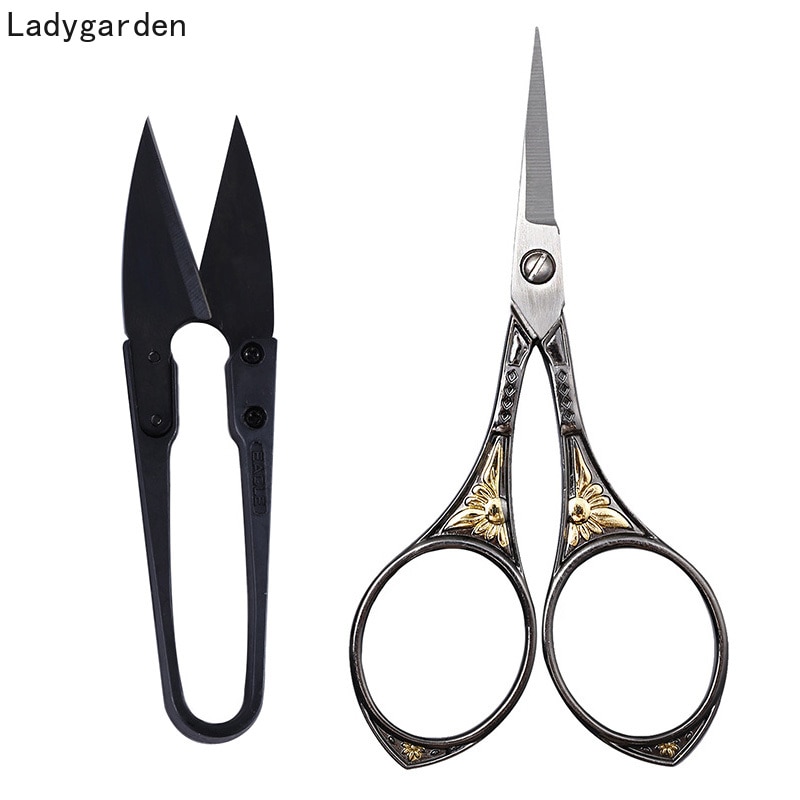 2Pcs Europese Retro Tailor Schaar Kruissteek Antieke Vintage Draad Borduurwerk Schaar Sewings Voor Handwerk Diy