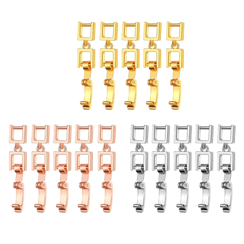 5 stuks eenvoudige ketting armband verlengers legering verlengstuk vouwsluiting voor armband ketting en sieraden maken