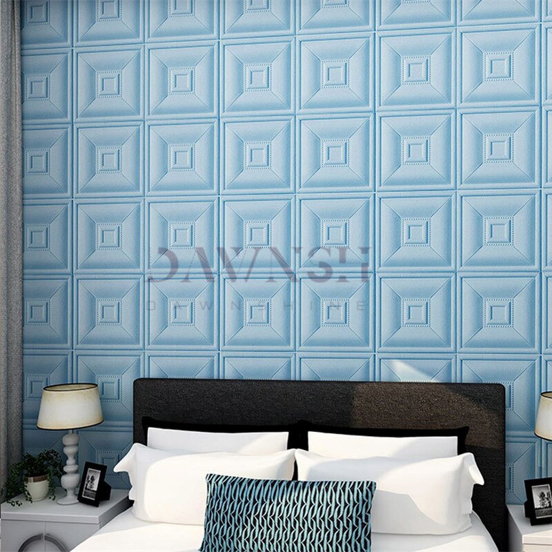 1PCs 70x70 Cm Square Pattern PE Foam Wallpaper 3D Self-Adhesive Anti-Collision Wall Paper For Kids Room Wall Sticker: 3 / 1pcs 70x70 cm