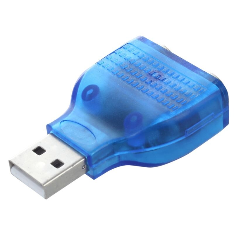 Small Slim USB 2.0 A Male to 2Port PS/2 PS2 FEMALE Mouse Keyboard Adapter Dongle: Default Title