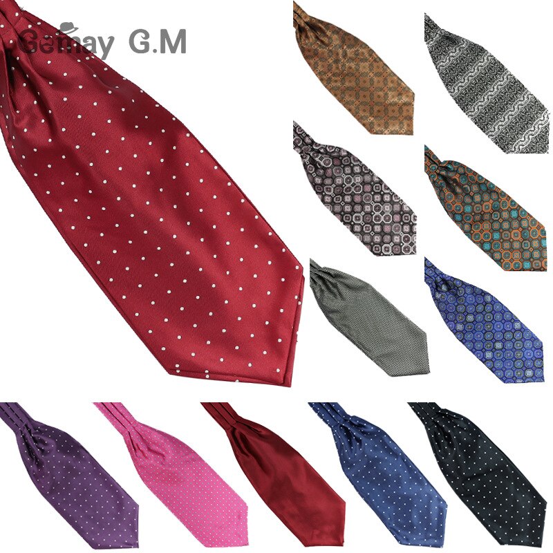 Ascot Cravate Cravate De Luxe Mens points Cou Cravate Cravate pour les Hommes De Mariage Cravates