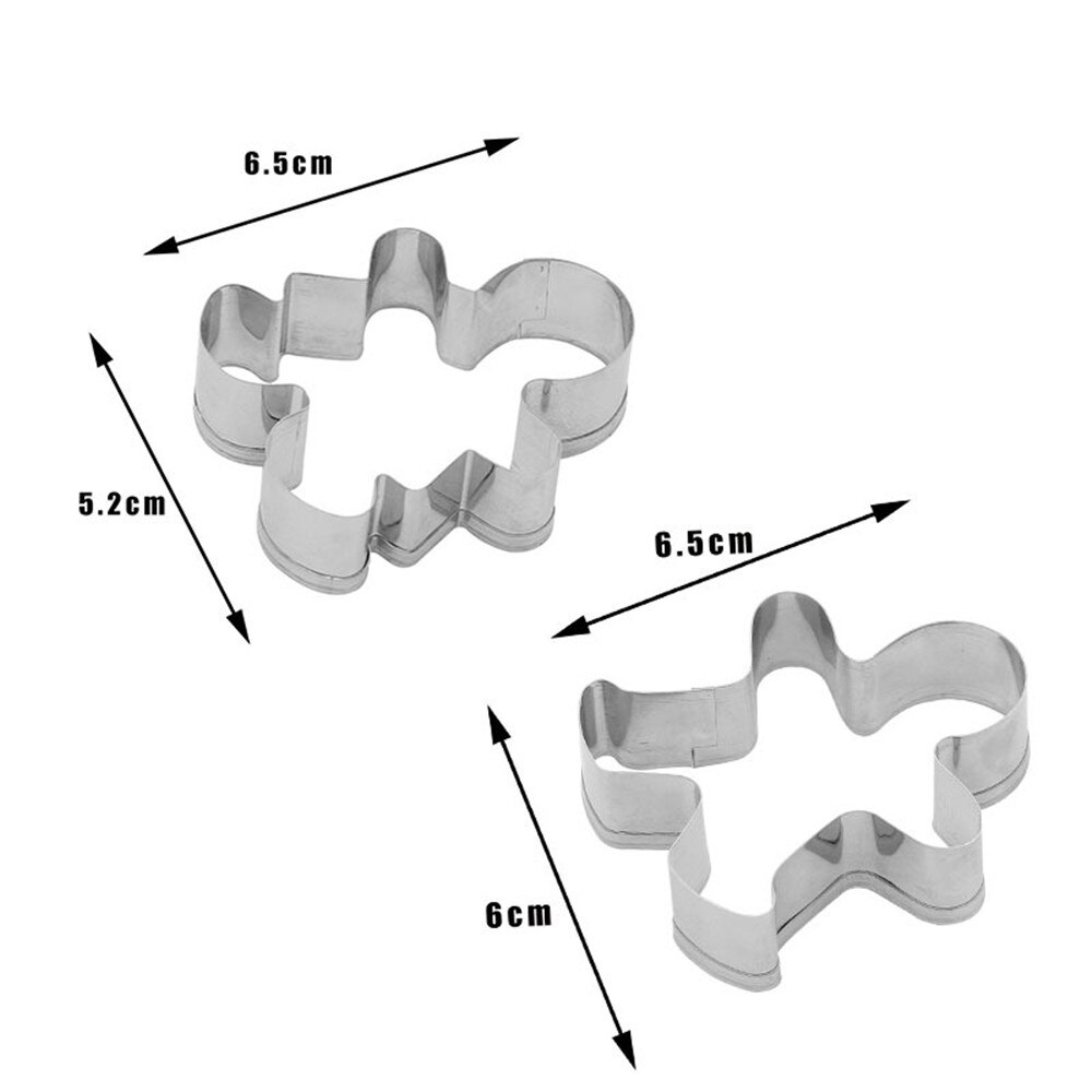 2 Stuks Kerst Cookie Cutter Gereedschap Aluminium Gingerbread Mannen Vormige Biscuit Mold Keuken Cake Decorating Gereedschap: Default Title