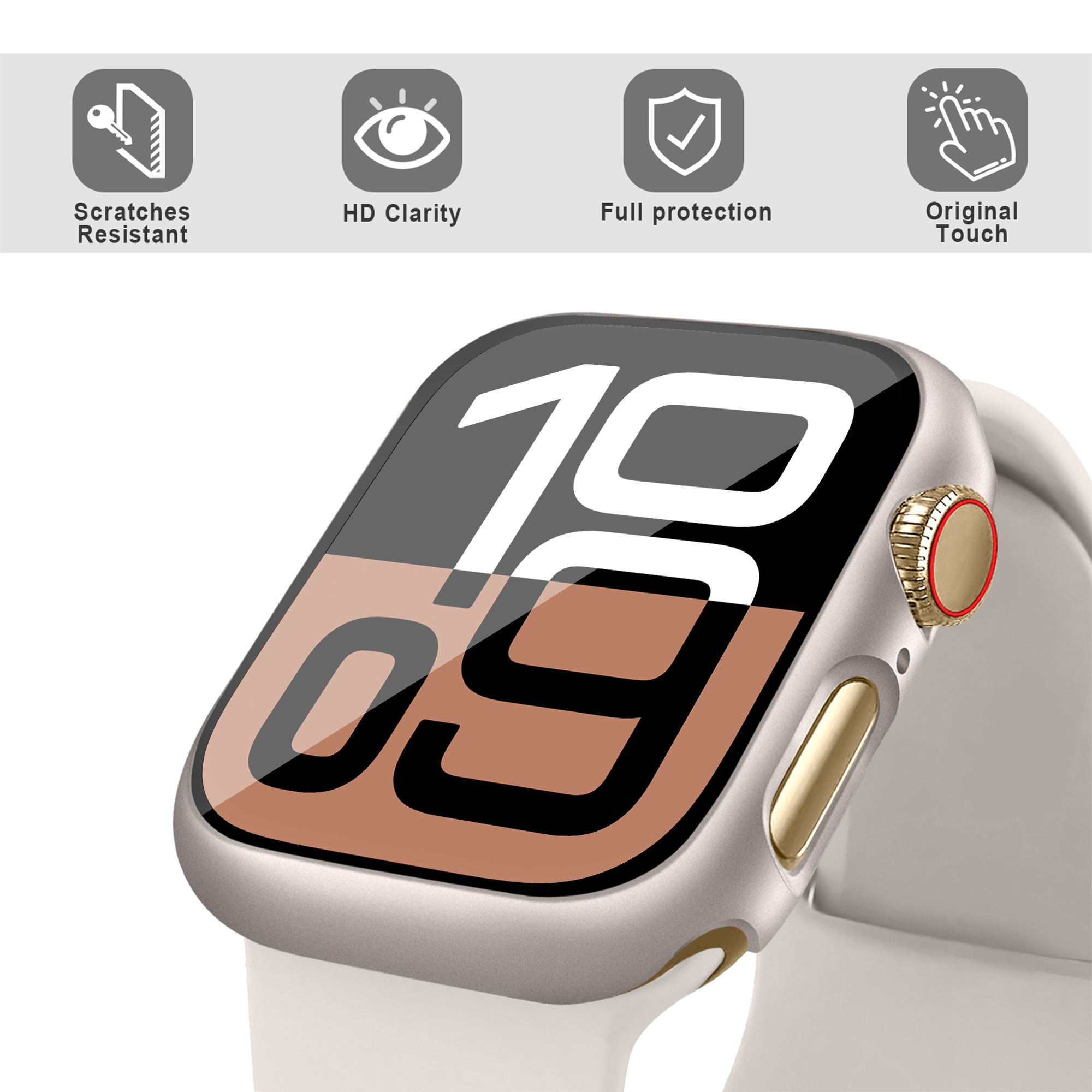 Glas + Cover Voor Apple Horloge case 46mm 44mm 40mm 45mm 41mm 42mm 38mm Screen Protector iwatch serie 10 9 8 7 6 5 3 SE Accessoires