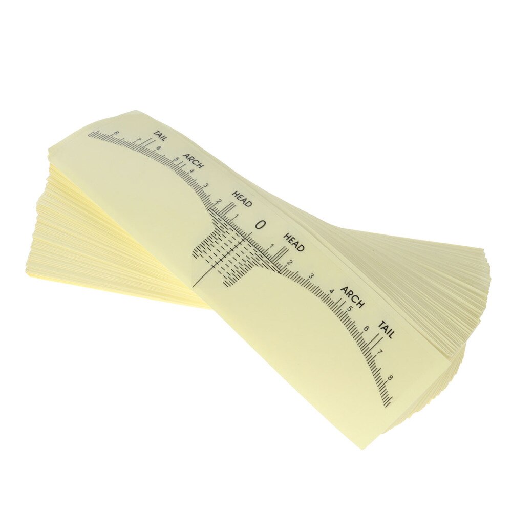 100 PCS Disposable Eyebrow Ruler Stickers Permanent Makeup Adhesive Eyebrow Microblading Ruler Guide Eyebrow Shaping Tools