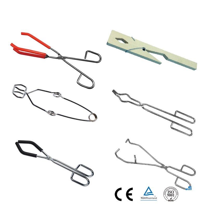 Pinzas de laboratorio de acero inoxidable, instrumento de enseñanza, pinzas de vaso químico, pinza, herramienta AISI304 de 25cm