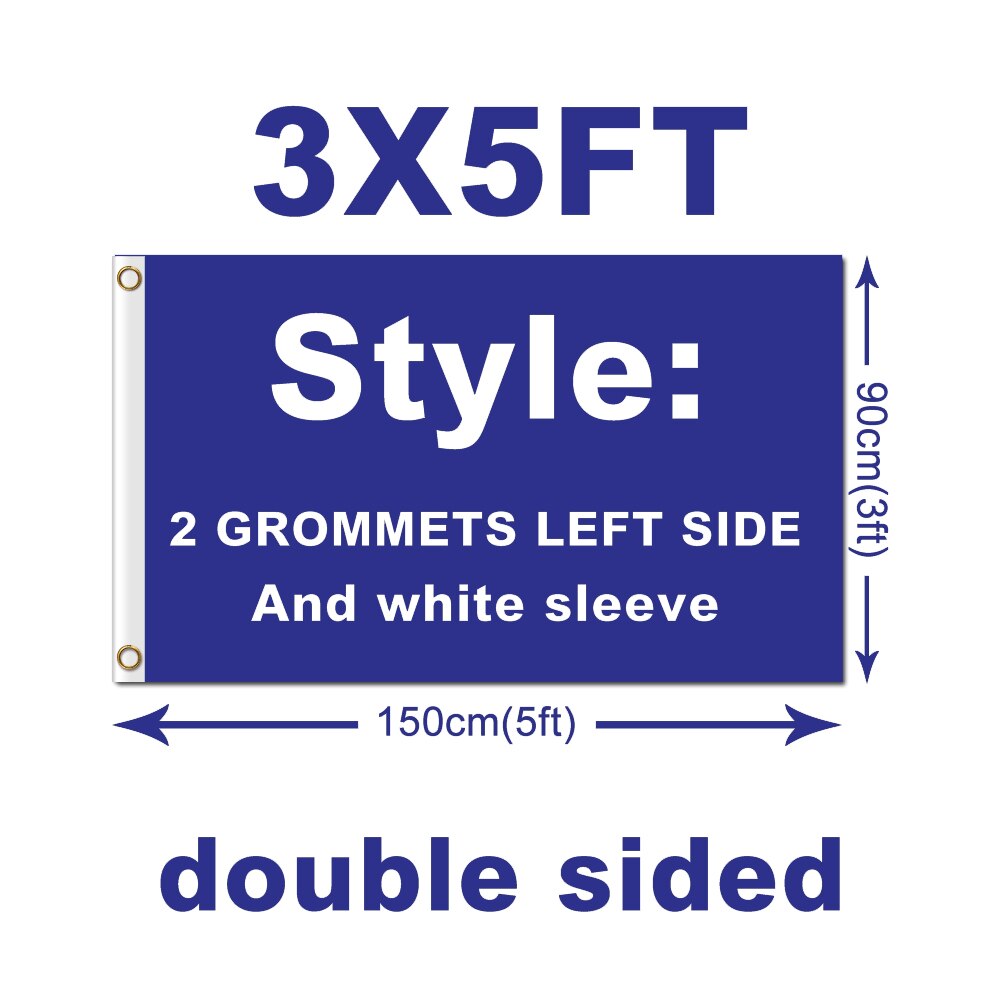 big 3ftx5ft double sided 3 Layers custom flag with metal Grommets