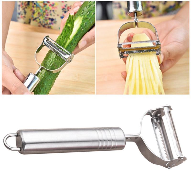 De acero inoxidable vegetal pelador cortador zanahoria pepino cortador de frutas Multi-función pelador en juliana rallador, utensilios de cocina