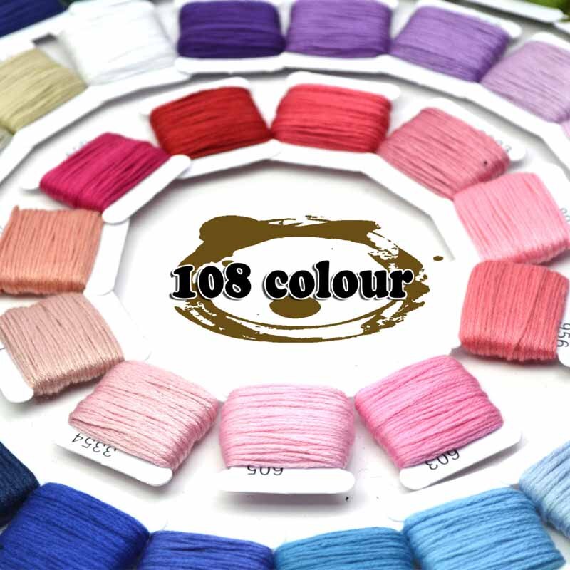 Kits de hilos de bordado de algodón para principiantes, 36/50/72/108 colores, tabla para bordar, accesorios de herramientas de costura