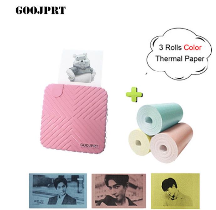 Imprimante Photo de poche sans fil bluetooth, 203DPI, Mini imprimante thermique 58mm, pour étiquettes autocollantes Android ios P6: G
