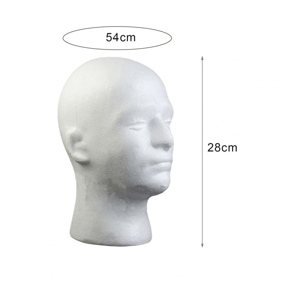 Modelo de cabeza de hombre, espuma duradera de poliestireno resistente, ligera, soporte para pelucas para exposición