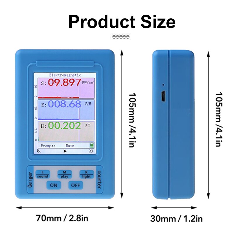 Elektromagnetische Straling BR-9A Tester Detector X-Ray Beta Gamma Detector Teller Radioactiviteit Data Vergrendeling Straling Dosimeter