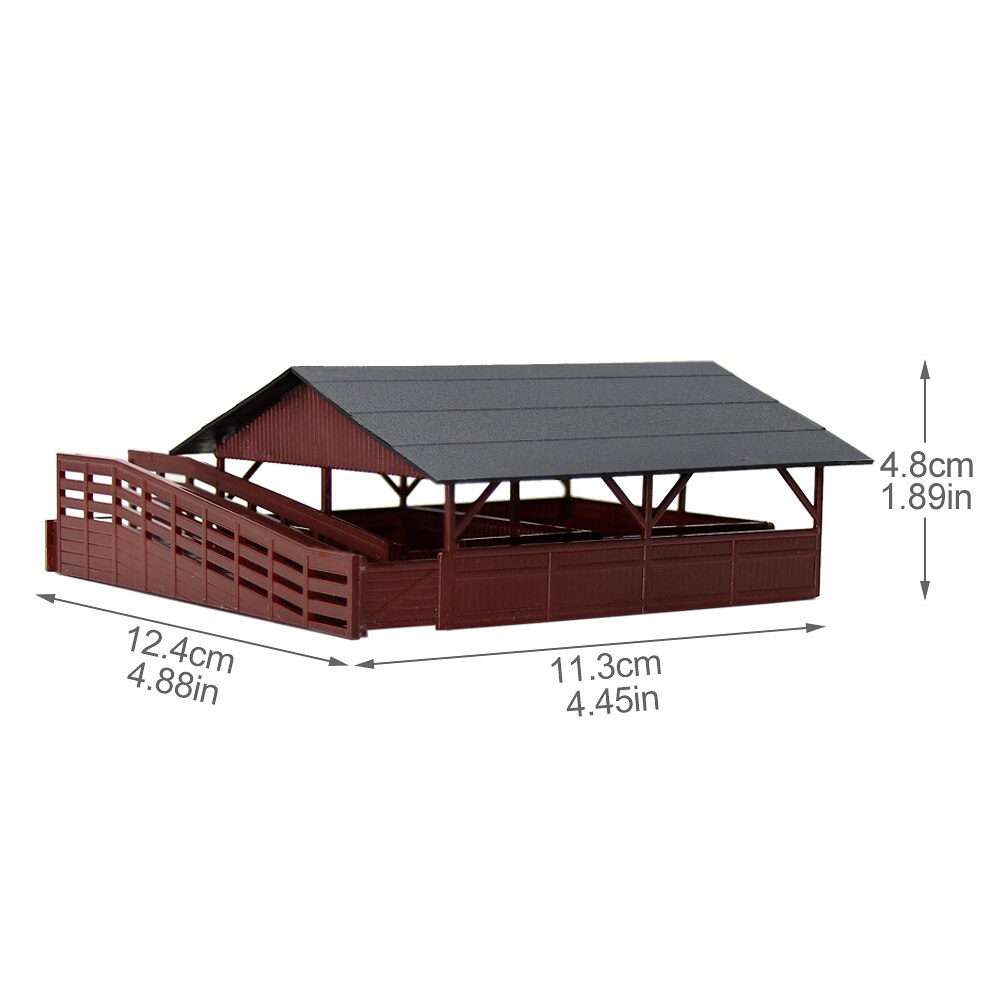 1pc 1:87 husdyr storfe stall hester stall vin rød ho skala byggesett for husdyr  jz8701wr